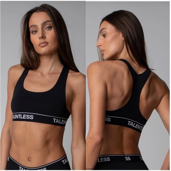 Talentless Black and White Logo Womens Bralette - Picture 1 of 9